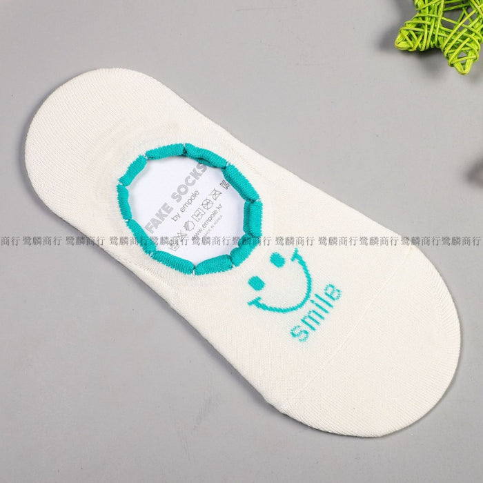 Wholesale Smiley Cotton Anti-Slip Invisible Socks Women's Short Socks JDC-SK-BuZL008
