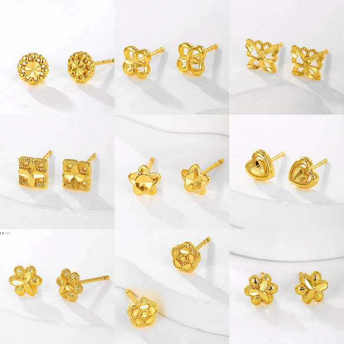 Wholesale Alloy Flower Simple and Compact Mini High-end Fashionable Earrings JDC-ES-XP005