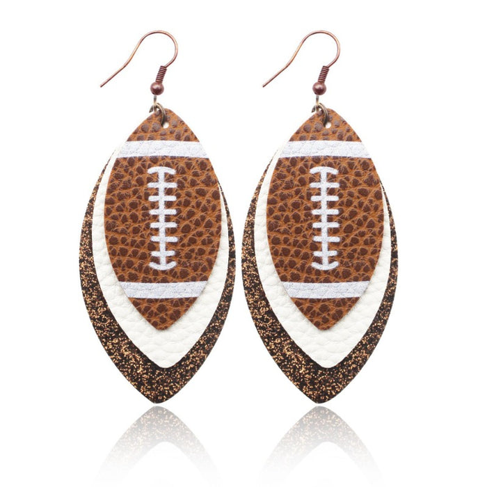 Wholesale Rugby Leopard Leaves Leather Earrings JDC-ES-YiTian013