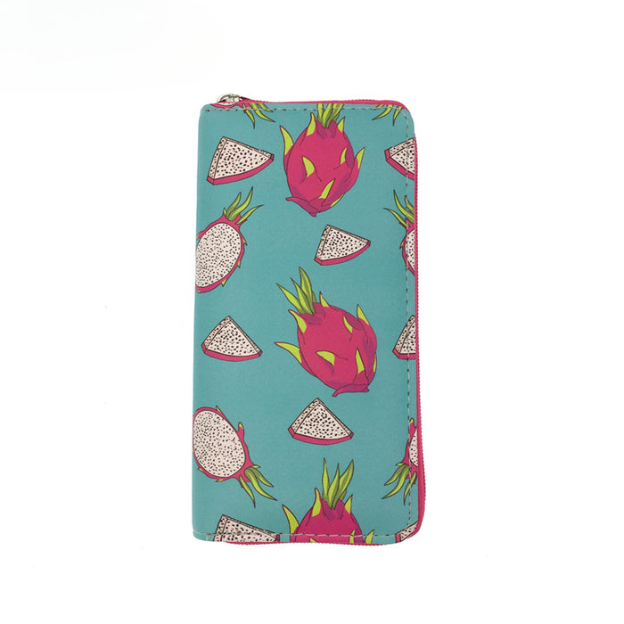 Wholesale 5pcs Cartoon Pineapple Printed Long PU Wallet JDC-WT-JiRui011