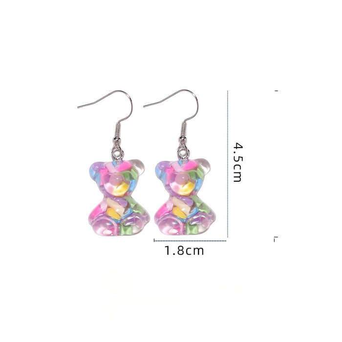 Wholesale Colorful Candy Acrylic Bear Earrings JDC-ES-Xunt004