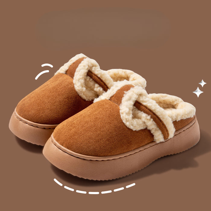 Wholesale EVA Plush Warm Thickened Soft Soled Slippers JDC-SP-Runj003