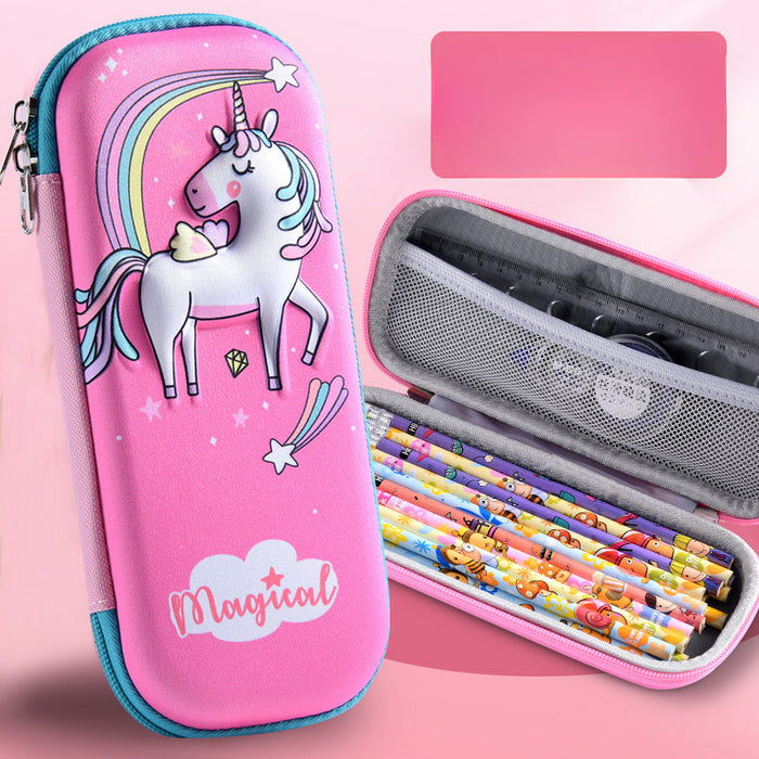 Wholesale 3D Children Cartoon Large Capacity Leather Pencil Case JDC-PC-QQBB004