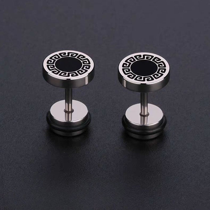 Wholesale Stainless Steel Roman Numeral Round Cake Earrings  JDC-ES-Yanc014