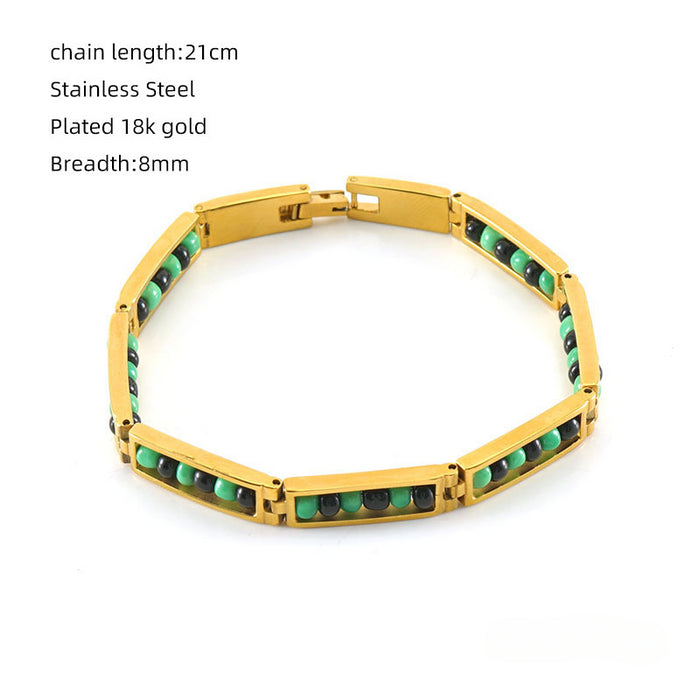 Wholesale Stainless Steel 18K Gold Bracelet JDC-BT-ZhongX005