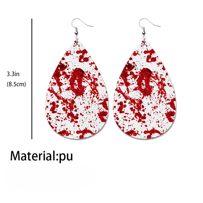 Wholesale Halloween Funny PU Leather Earrings JDC-ES-HeYi093