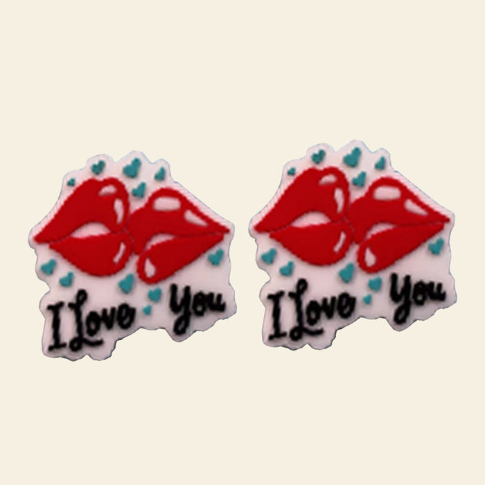 Wholesale 10/20PCS Valentine's Day I LOVE YOU Silicone Beads JDC-BDS-NaiSi151