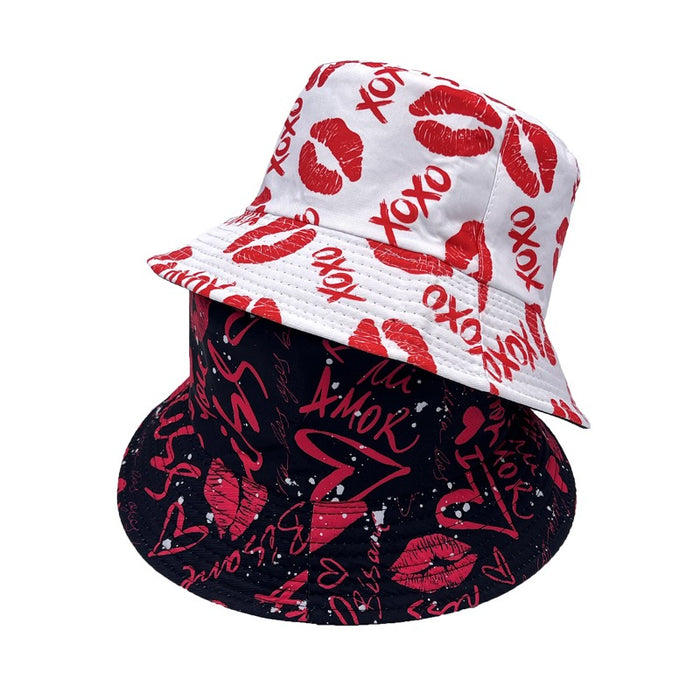 Wholesale Heart Lips Valentine's Day Adult Summer Bucket Hat JDC-FH-AXing037