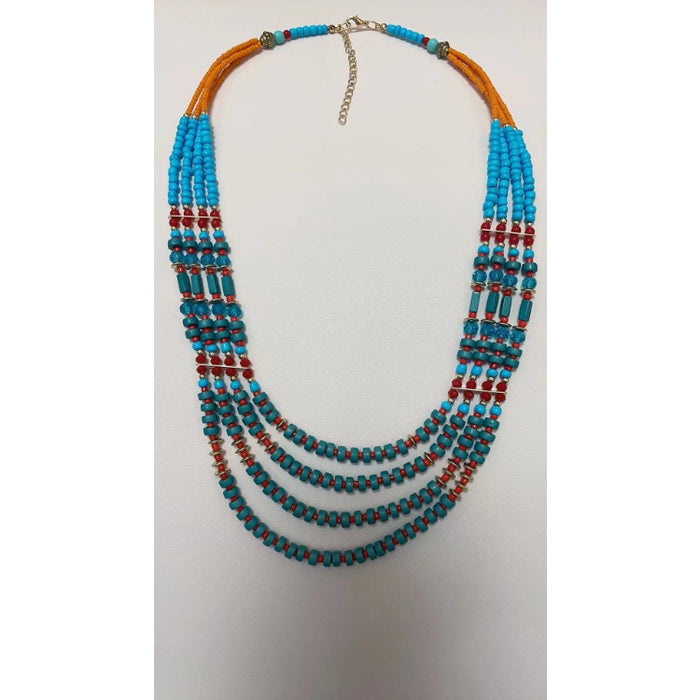 Wholesale Ethnic Style 4-layer Glass Rice Beads Bohemian Forehead Necklace JDC-NE-YuT001