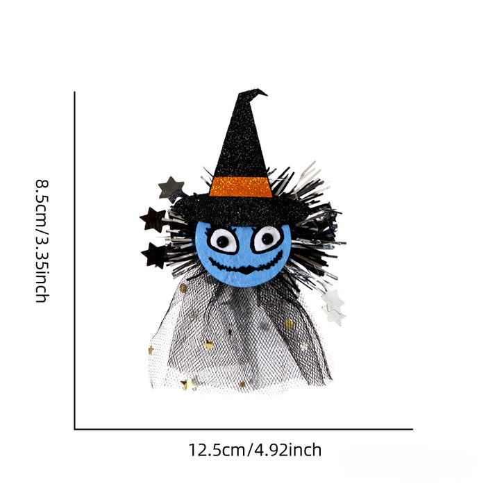 Wholesale Halloween Children Party Decoration Spider Pumpkin Web Yarn Hair Clip JDC-KC-ZHHAO001