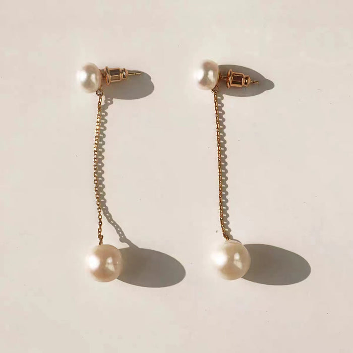 irregular baroque pearl gold-plated earrings JDC-010