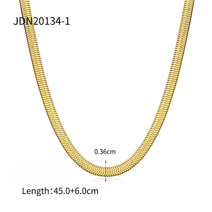 Wholesale 18K Gold Plated Stainless Steel Snake Bone Chain Necklace JDC-NE-JD409