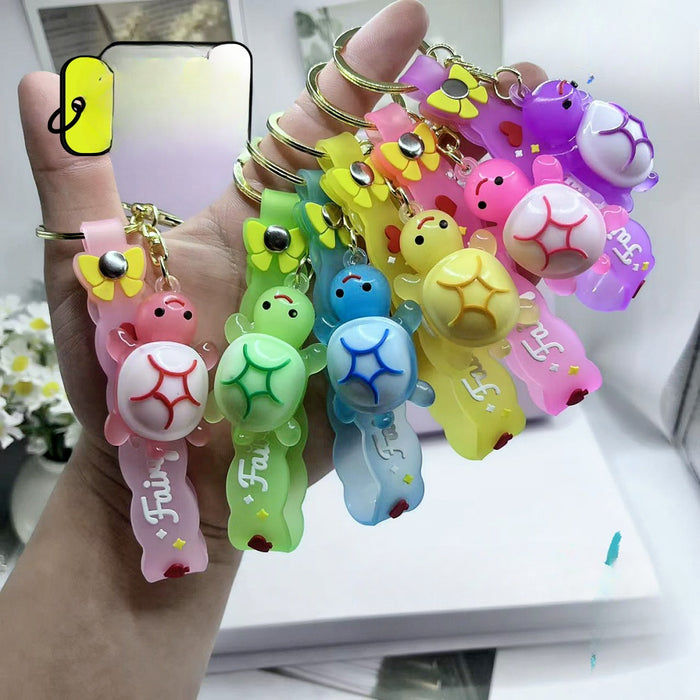 Wholesale Creative Cartoon Colorful PVC Mini Turtle Keychain JDC-KC-Biaopan012