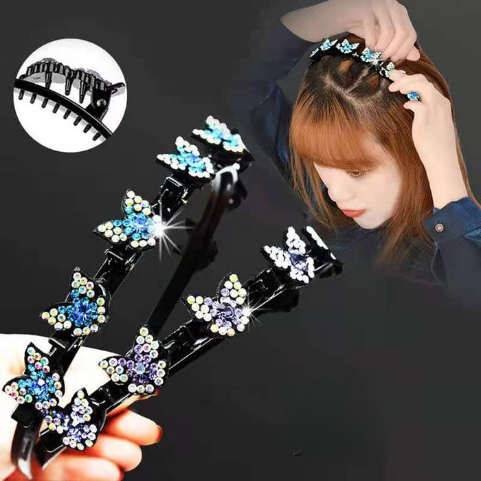 Wholesale Plastic Rhinestone Butterfly Hair Clip JDC-HD-JunJie001