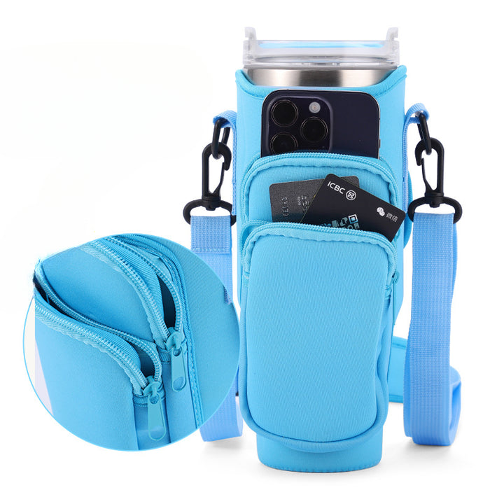 Wholesale 40oz Crossbody Strap Cup Holder Car Handle Cup Holder 40OZ Ice Cup Neoprene Water Cup Holder JDC-CH-JinLun012