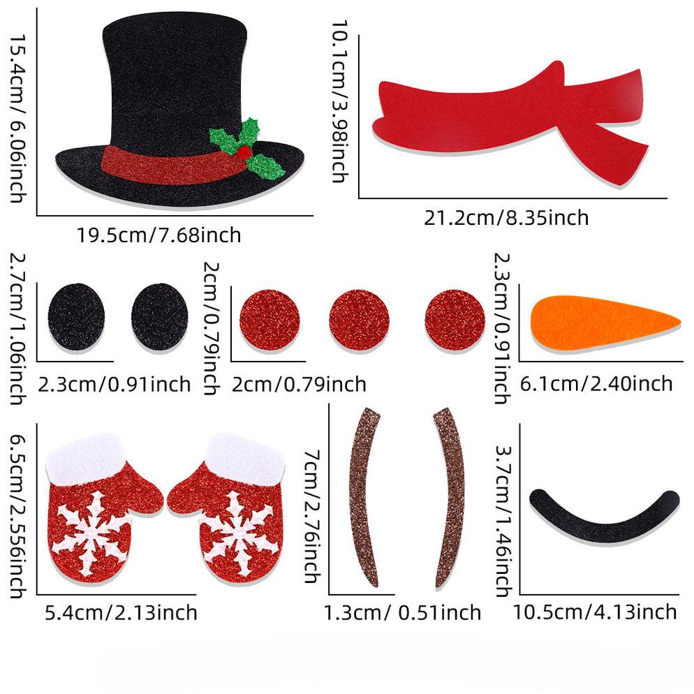 Wholesale Christmas Felt Cloth Cartoon Door Sticker Decorations JDCDCN