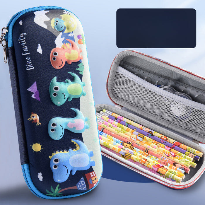 Wholesale 3D Children Cartoon Large Capacity Leather Pencil Case JDC-PC-QQBB004