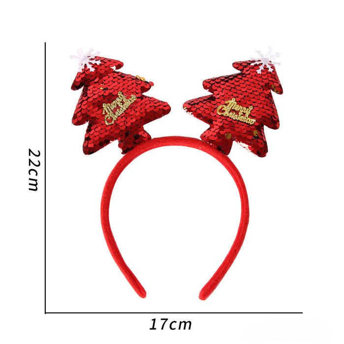 Wholesale Christmas Jewelry Headband Elk Antler Five-star Children's Plastic Headband JDC-HD-ZHHAO009