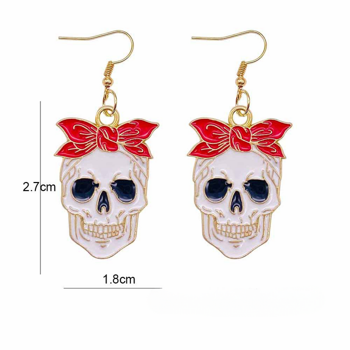 Wholesale Halloween Cartoon Pumpkin Ghost Imp Alloy Oil Drop Pendant Earrings JDC-ES-Chengy043