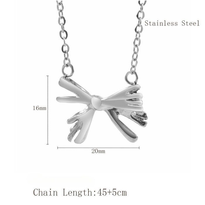 Wholesale Stainless Steel Bow Necklace JDC-NE-LangDi005