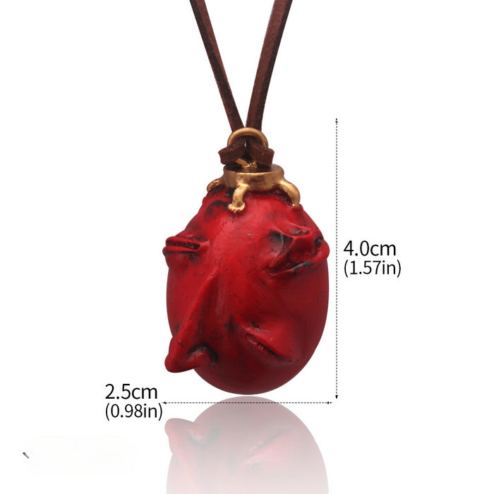 Wholesale Halloween Heart Pendant Resin Necklace JDC-NE-YouM014