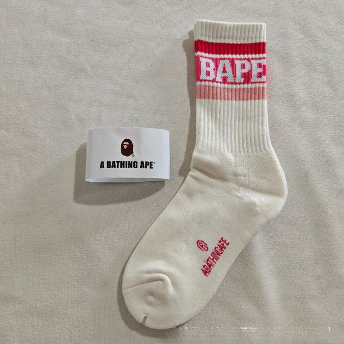 Wholesale Cotton Bape Ape Head Letter Striped Thick High Socks JDC-SK-Kuos003