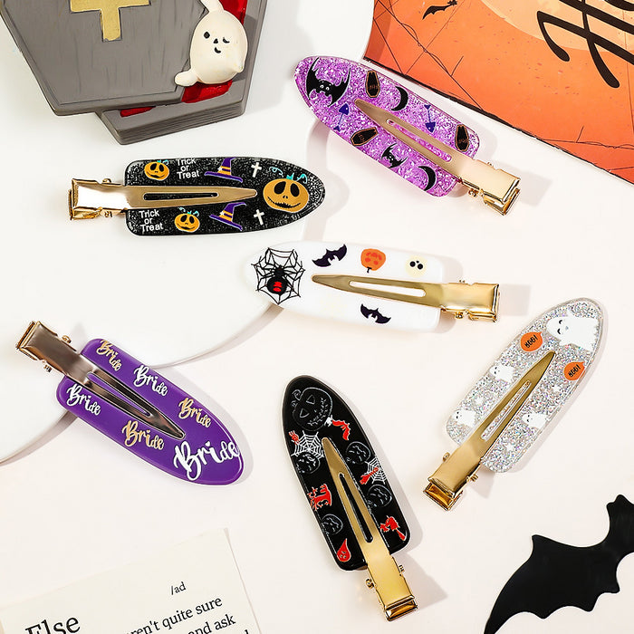 Wholesale Halloween Ghost Resin Hairpin JDC-HC-Yiyue006