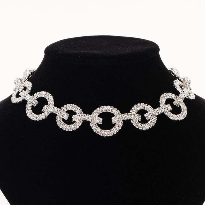 Wholesale Neck chain necklace full of diamonds, trendy and personalized collarbone chain