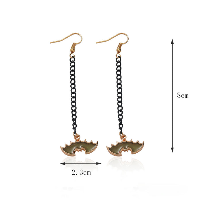 Wholesale Halloween Series Bat Ghost Pumpkin Oil Drop Alloy Earrings JDC-ES-LiRan002