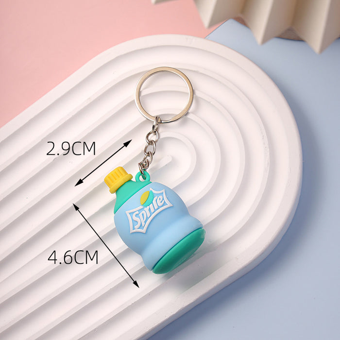 Wholesale PVC Mini Simulation Beverage Bottle Keychain JDC-KC-Wenma008