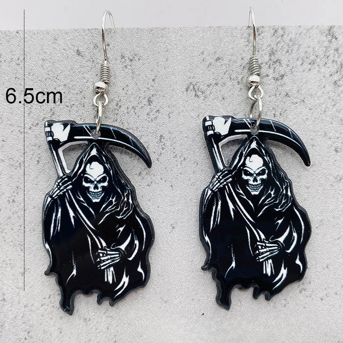 Wholesale Halloween Pumpkin Ghost Magic Frog Boiler Tarot Acrylic Earrings JDC-ES-Chengy044