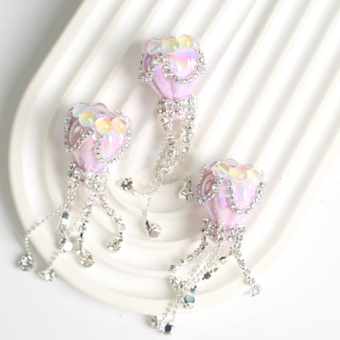 Wholesale Cat Eye Love Crown Beads Full of Diamond Hot Air Balloon Tassels Acrylic Beads JDC-BDS-NYX004
