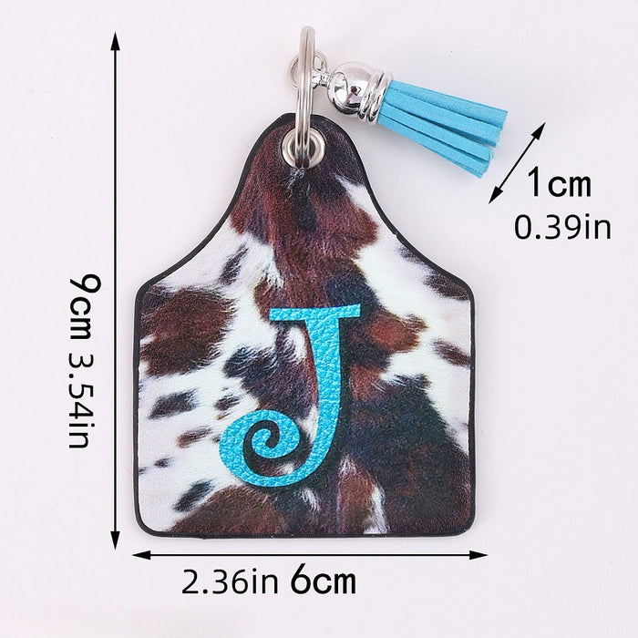 Wholesale Leather Western Style Cow Pattern Animal Keychain JDC-KC-YiTian004