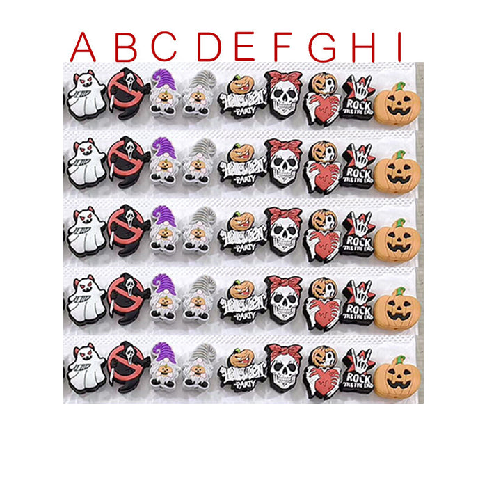 Wholesale 10pcs/20pcs Halloween Skull Ghost Skeleton Hand Scary Pumpkin Silicone Focal Beads JDC-BDS-NaiSi002
