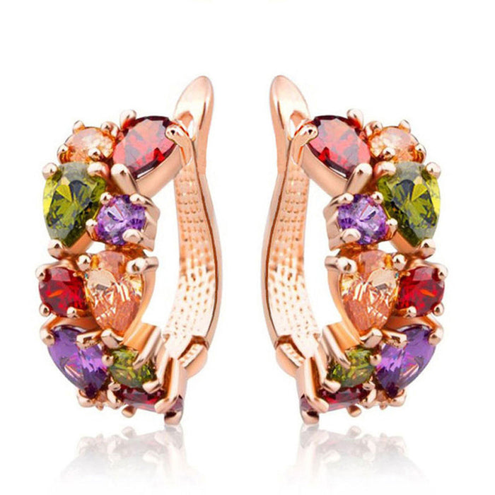Wholesale Ear Buckle Crystal Zircon Fashion Rose Gold Earrings Zirconia Ear Accessories Earrings