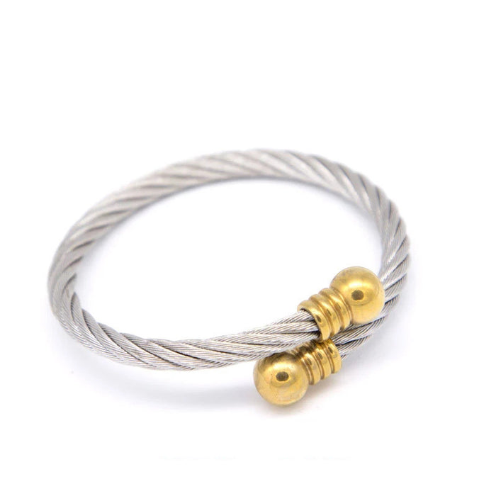 Wholesale Stainless steel elastic steel wire rope bracelet, titanium steel woven bracelet bracelet, bracelet