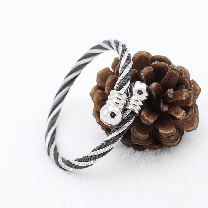 Wholesale Stainless steel elastic steel wire rope bracelet, titanium steel woven bracelet bracelet, bracelet