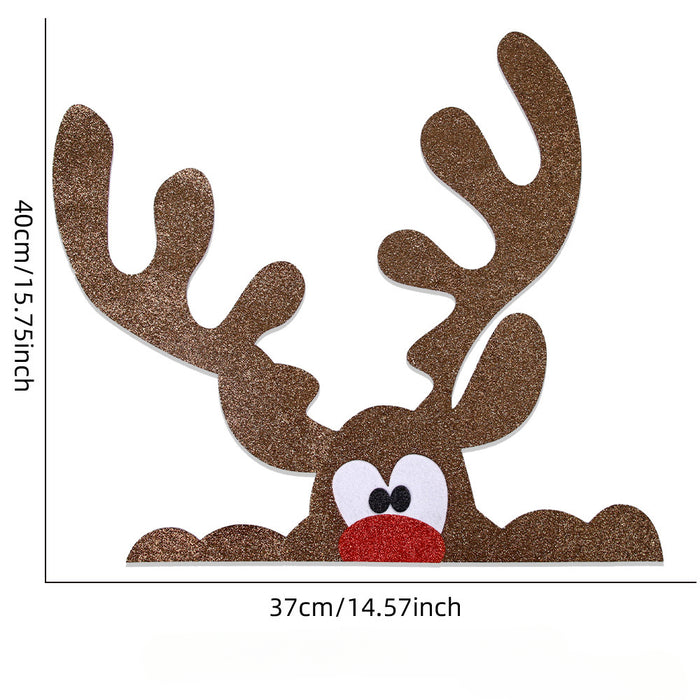 Wholesale Christmas Felt Cloth Cartoon Door Sticker Decorations JDC-DCN-ZHHAO003