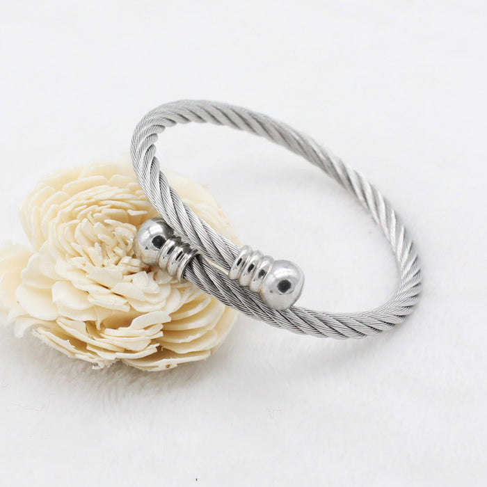 Wholesale Stainless steel elastic steel wire rope bracelet, titanium steel woven bracelet bracelet, bracelet