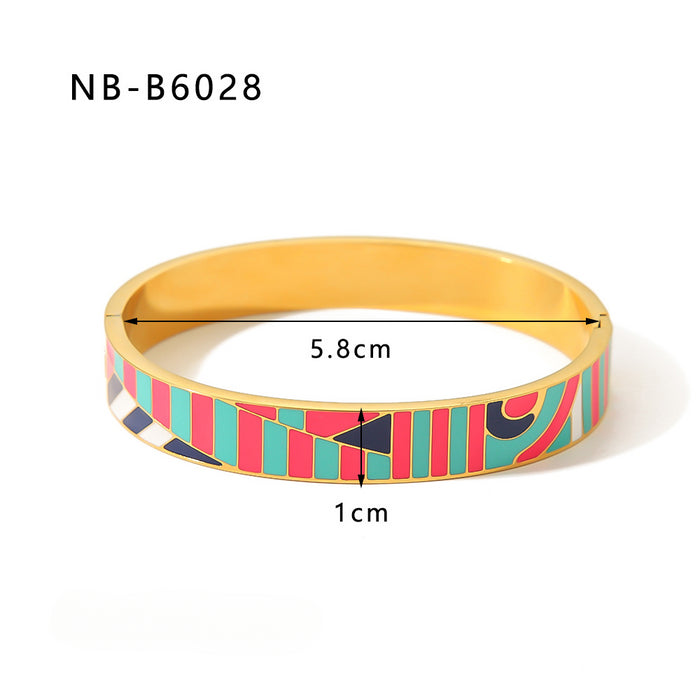 Wholesale Stainless Steel 18k Gold Plated Colorful Bracelet JDC-BT-XiongYue001