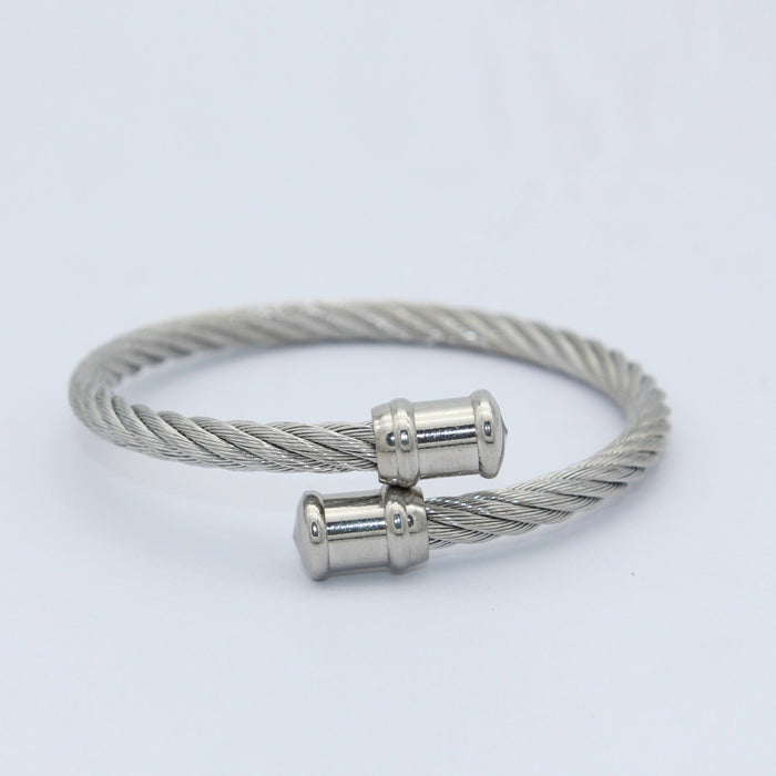 Wholesale Stainless steel elastic steel wire rope bracelet, titanium steel woven bracelet bracelet, bracelet