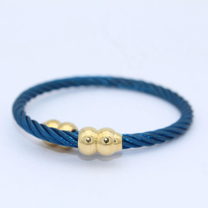 Wholesale Stainless steel elastic steel wire rope bracelet, titanium steel woven bracelet bracelet, bracelet