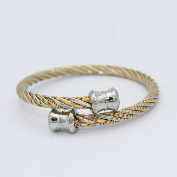 Wholesale Stainless steel elastic steel wire rope bracelet, titanium steel woven bracelet bracelet, bracelet