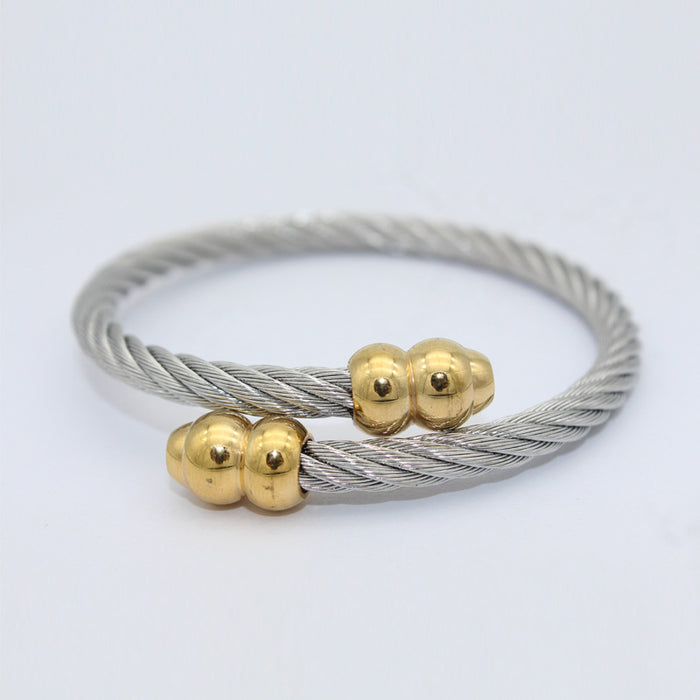 Wholesale Stainless steel elastic steel wire rope bracelet, titanium steel woven bracelet bracelet, bracelet