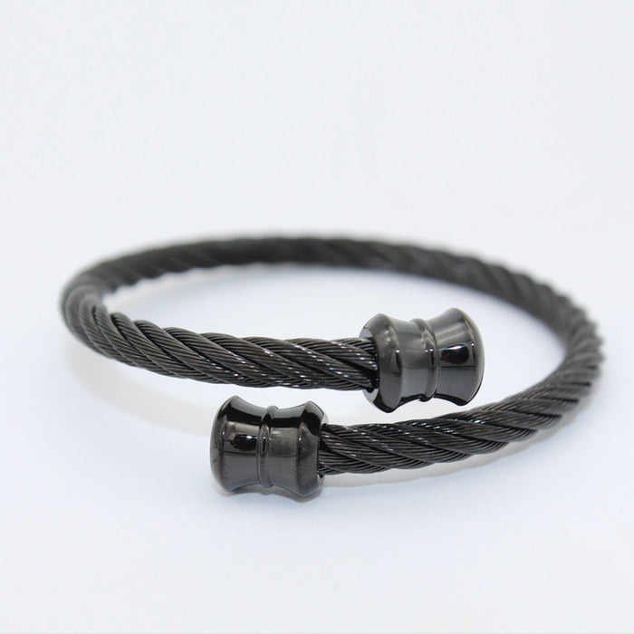 Wholesale Stainless steel elastic steel wire rope bracelet, titanium steel woven bracelet bracelet, bracelet