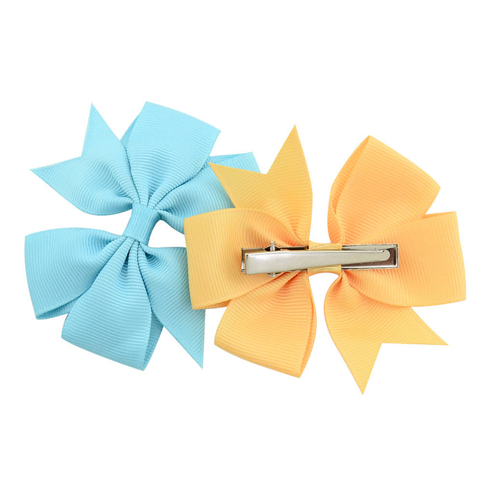 Wholesale Six Ears Solid Color Ribbed Fishtail Bow Set JDC-HC-Xiane022