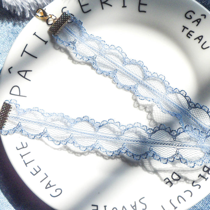 Wholesale Small niche design accessories temperament lace velvet wave girl necklace collarbone chain necklace for women