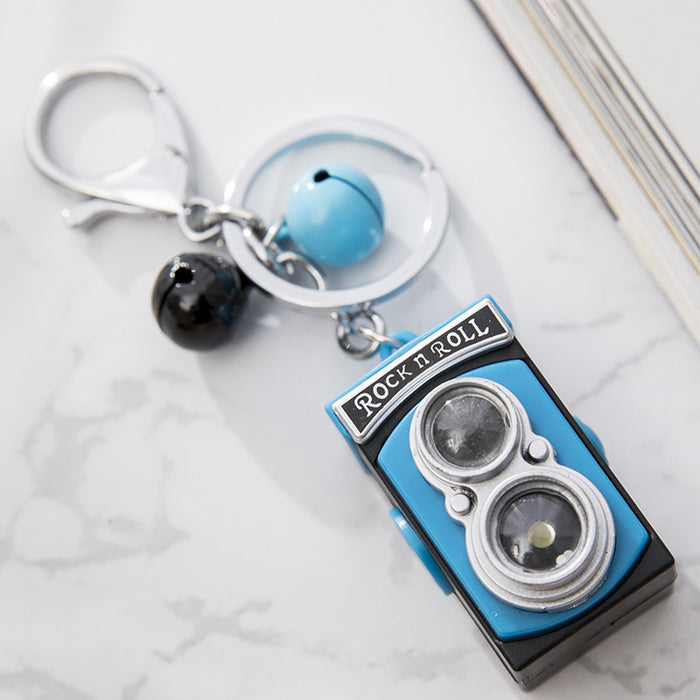 Wholesale retro LOMO camera keychain LED sounding luminous pendant