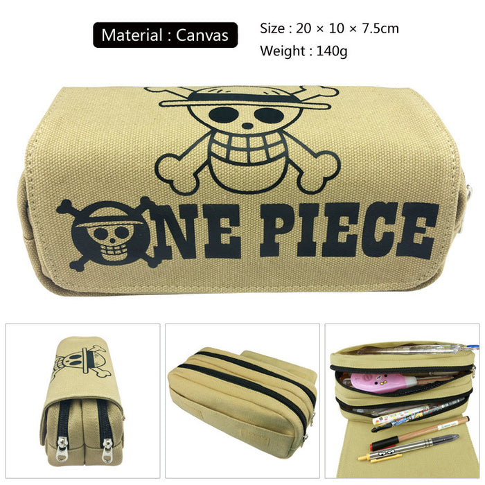 Wholesale Anime Canvas Pencil Case Multifunctional School Stationery Pouch For Students