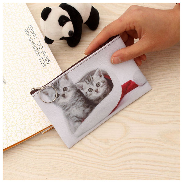 Wholesale New Cat Coin Purse Cartoon Kitten Student Thin Wallet Japanese and Korean Trend Personality Key Bag Small Square Bag JDC-WT-QW010